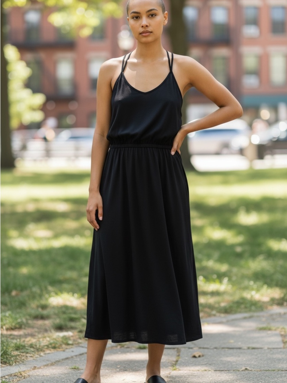 HALARA SZ XL BLACK MIDI DRESS